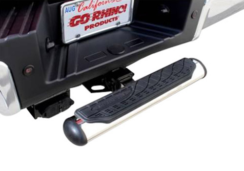 Go Rhino 2" Receiver Polished Stainless 24" Oval Hitch Step - Click Image to Close